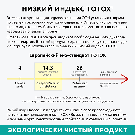 Омега-3/Omega-3 UltraBalance Premium жирные кислоты высокой концентрации мягкие желатиновые капсулы массой 1620 мг 90 шт