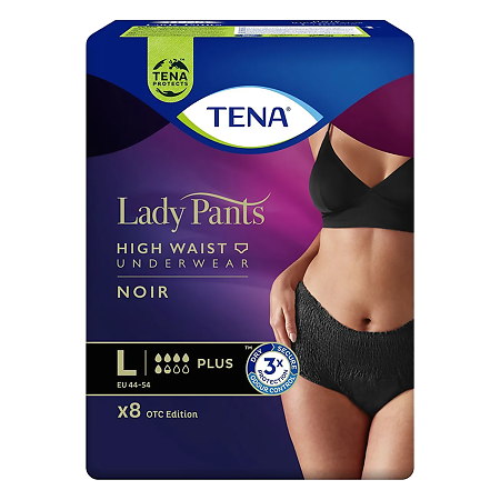 Tena Трусы впитывающие Lady Pants Plus Noir р.L 8 шт