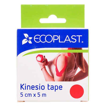 Ecoplast Кинезио тейп 5см х 5м красный 1 шт