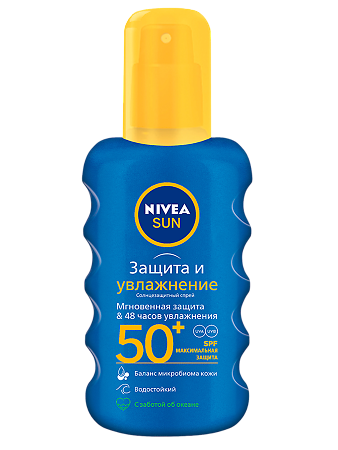 Nivea Sun Солнцезащитный спрей Защита и увлажнение SPF50+ 200 мл 1 шт