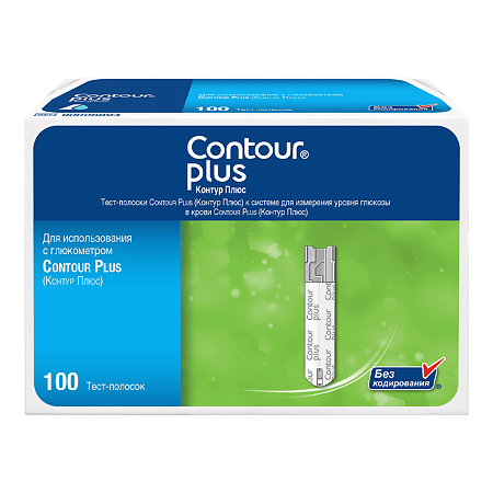 Тест-полоски Контур Плюс (Contour Plus) 100 шт