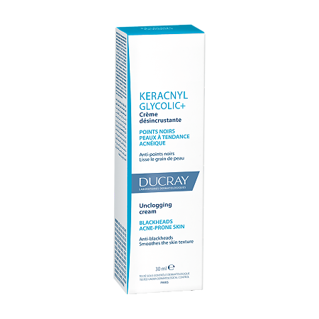 Ducray Keracnyl Glycolic+ Крем матирующий очищающий для кожи,склонной к акне 30 мл 1 шт