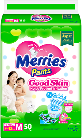 Merries Трусики-подгузники Good Skin для детей М (7-12 кг) 50 шт