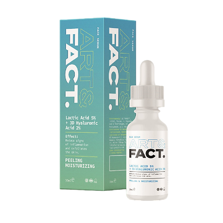 Art&Fact Сыворотка пилинг для лица с молочной кислотой Lactic Acid 5%+3D Hyaluronic Acid 2% 30 мл 1 шт