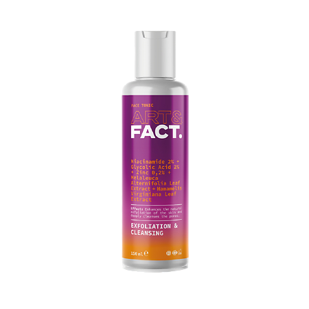 Art&Fact Тоник для лица для глубокого очищения пор Niacinamide 2 %+Glycolic Acid 2 % 150 мл 1 шт