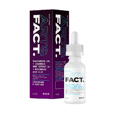 Art&Fact Сыворотка для лица себорегулирующая Niacinamide 10%+Liquorice Root Extr 1% 30 мл 1 шт