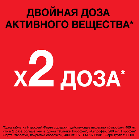 Нурофен Форте таблетки покрыт.об. 400 мг 24 шт