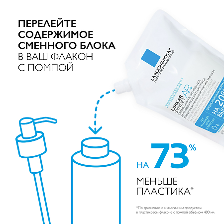 La Roche-Posay Lipikar Syndet AP+Крем-гель очищающий для сухой кожи Eco-Refill см/блок 400 мл 1 шт