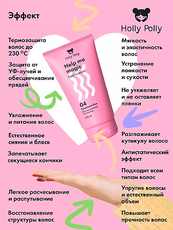 Holly Polly Несмываемый крем-кондиционер 15в1 Help me magic cream 150 мл 1 шт