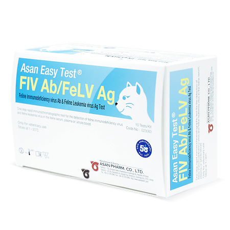 Комбинированный набор Asan Easy Test FIV Ab/FeLV Ag для определения антител к вирусу иммунодефицита и выявления антигена вируса лейкемии кошек (ВЕТ) 10 шт