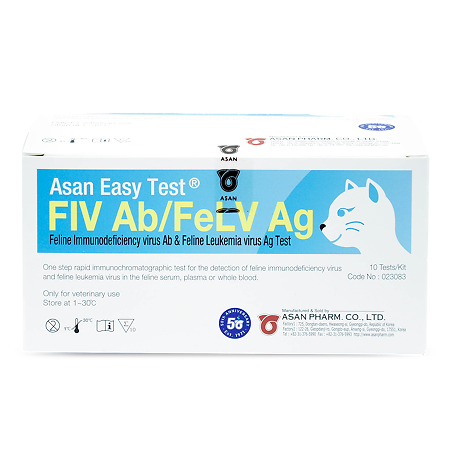 Комбинированный набор Asan Easy Test FIV Ab/FeLV Ag для определения антител к вирусу иммунодефицита и выявления антигена вируса лейкемии кошек (ВЕТ) 10 шт