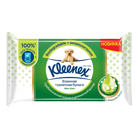 Kleenex Влажная туалетная бумага Skin Kind 38 шт