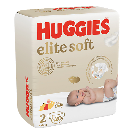 Huggies Подгузники Elite Soft 2 4-6 кг 20 шт