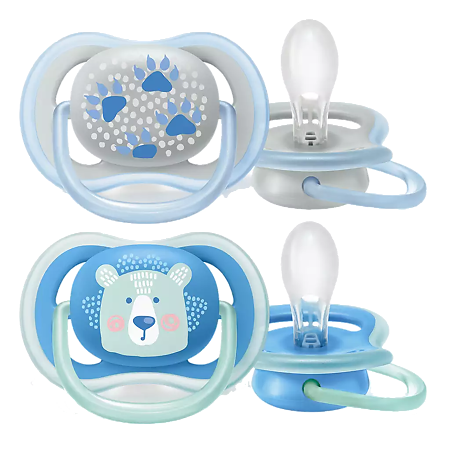 Philips Avent Пустышка Ultra Air SCF085/03 в комплекте с футляром для хранения и стерилизации 6-18 мес 2 шт