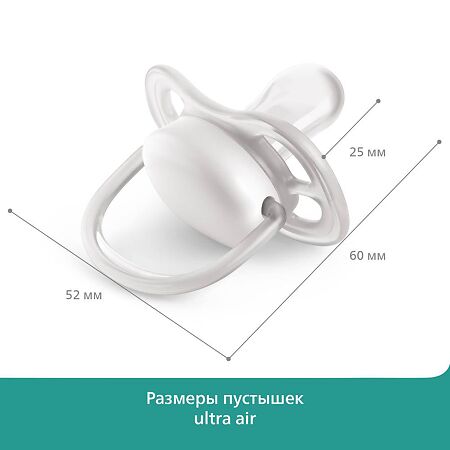 Philips Avent Пустышка Ultra Air SCF085/01 в комплекте с футляром для хранения и стерилизации 0-6 мес 2 шт