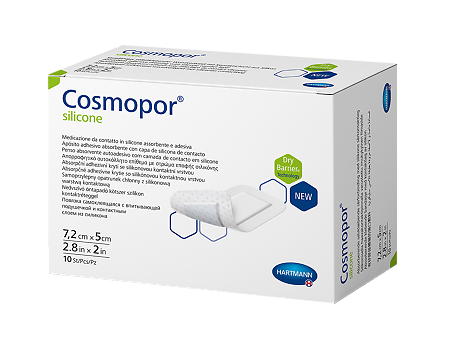 Повязка Космопор силикон/Cosmopor silicone на рану впитывающая пластырного типа 7,2 х 5 см 10 шт