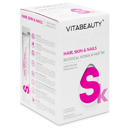 Vitabeauty Волосы, кожа и ногти Hair, Skin & Nails стик по 10 мл 30 шт