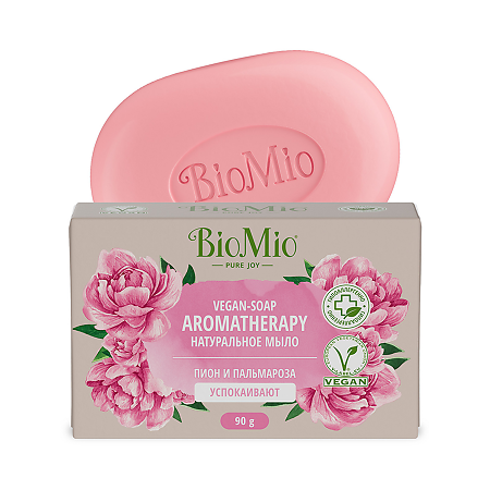 БиоМио (BioMio) Bio-Soap Натуральное мыло Пион и Пальмароза 90 г 1 шт