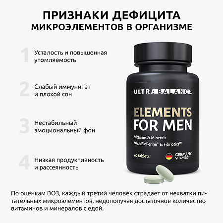 Элементы для мужчин/Elements for Men Premium UltraBalance капсулы массой 950 мг 60 шт