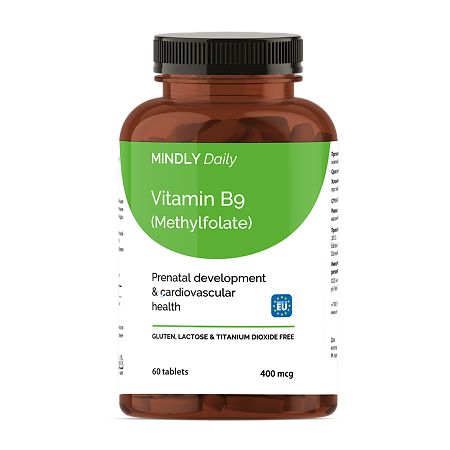 MINDLY Daily Витамин B9 (Метилфолат)/Vitamin B9 (Methylfolate) таблетки массой 180 мг 60 шт