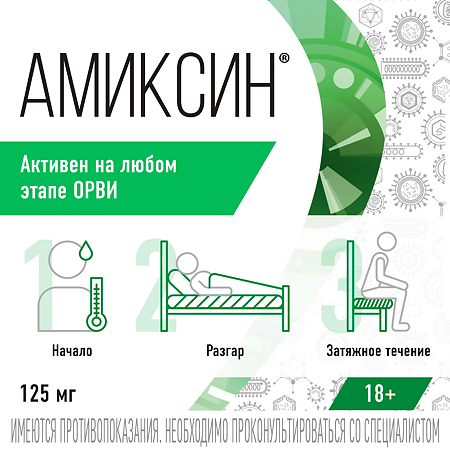 Амиксин таблетки покрыт.плен.об. 125 мг 6 шт